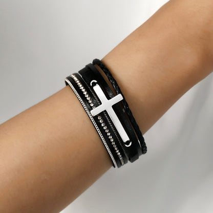 La Bella - Lederarmband mit dem Kreuz